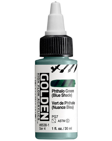 Acrylique high flow - 1 oz  vert phtalo ton bleu  s4