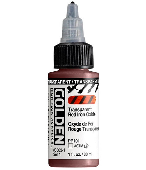 Acrylique high flow - 1 oz  rouge oxyde transparent  s1