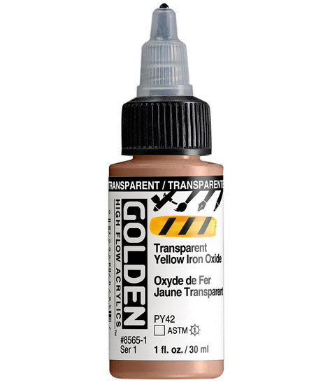 Acrylique high flow - 1 oz  oxyde de fer jaune transparent  s1