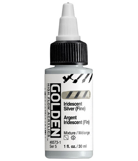 Acrylic high flow - 1 oz  iridescent silver fine  s5