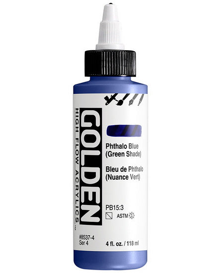 Acrylique high flow - 4 oz  bleu phtalo ton vert  s4