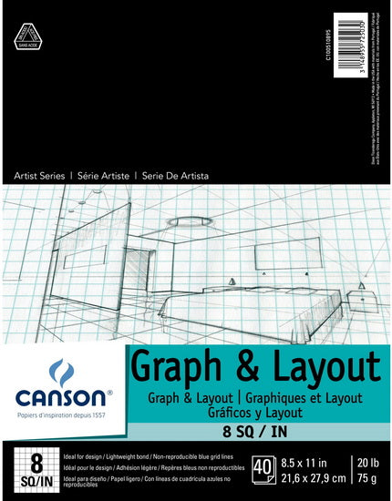 Bloc papier quadrillé - 20lb - 8.5x11po (40f)