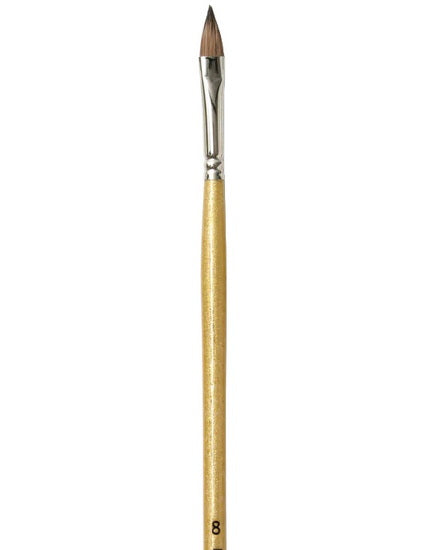 Brush Long Handle/Red Sable Oval - #8