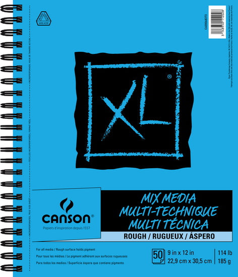 Bloc papier techniques mixtes - rugueux - 114lb - 9x12po (50f)