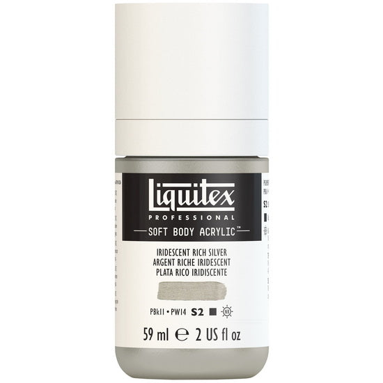 Soft body acrylic - 2oz - iridescent rich silver - s2