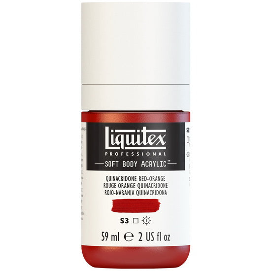 Soft body acrylic - 2oz - quinacridone red orange - s3