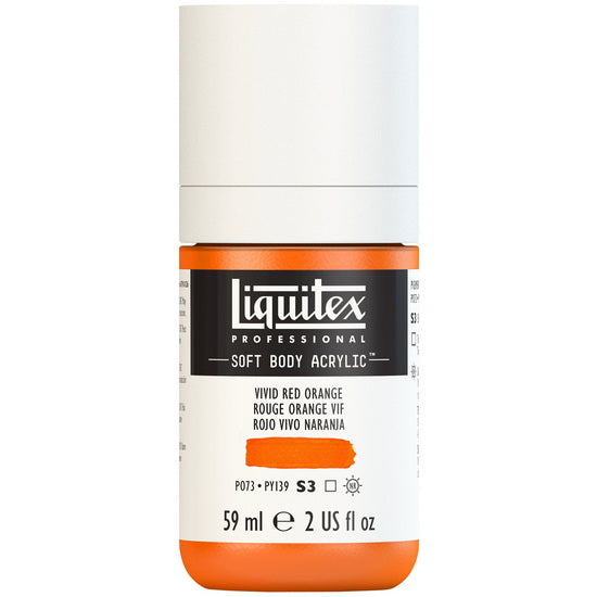 Soft body acrylic - 2oz - vivid red orange - s3
