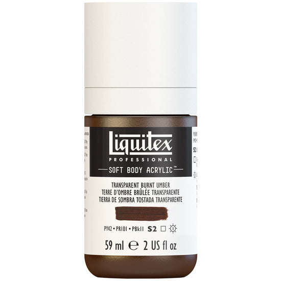 Soft body acrylic - 2oz - transparent burnt umber - s2