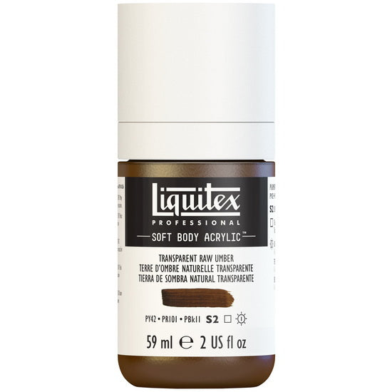 Soft body acrylic - 2oz - transparent raw umber - s2