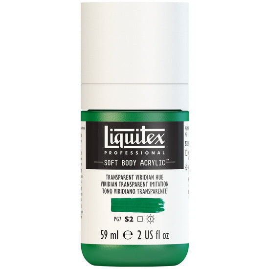 Soft body acrylic - 2oz - transparent viridian hue - s2