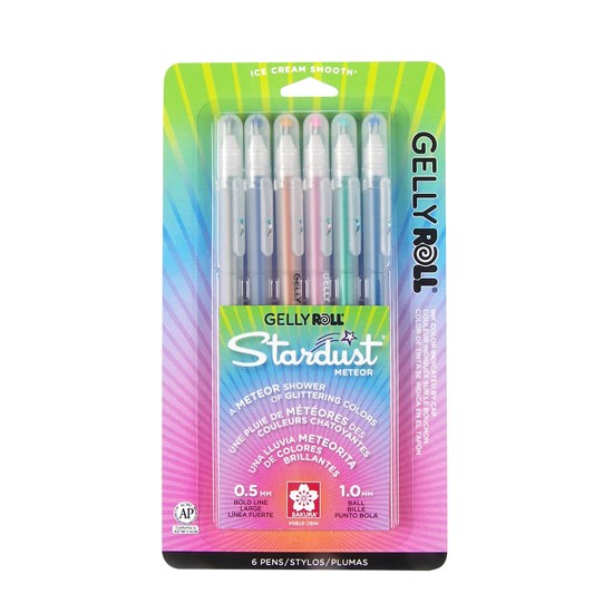 Set of 5 gel pens gelly roll stardust meteor