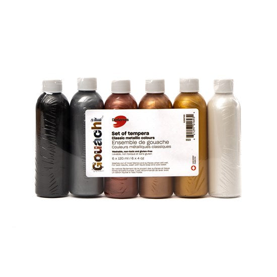 Ens. gouache lavable - primaires métallisées - 5x120ml