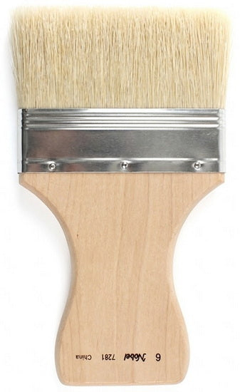 Flat White hog Bristles Brushes - #6