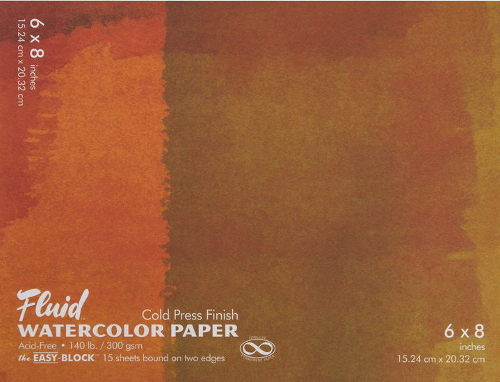 Bloc papier aquarelle - cp - 140lb - 6x8po (15f)