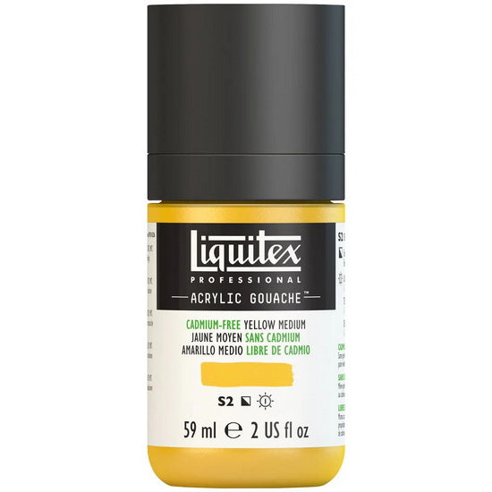 Acrylic gouache - 2oz - cadmium free yellow medium - s2