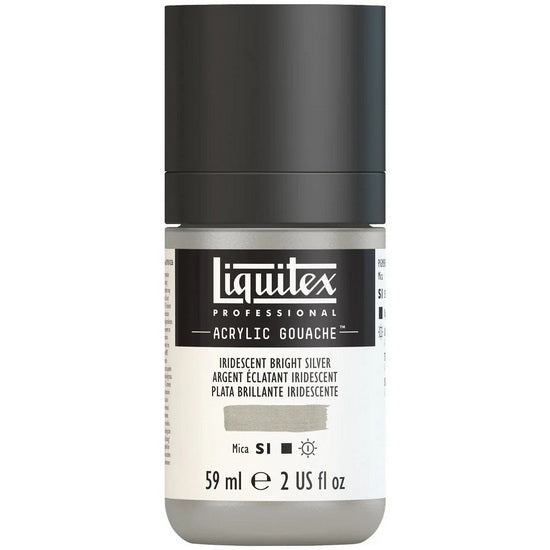 Acrylic gouache - 2oz - iridescent bright silver - s1