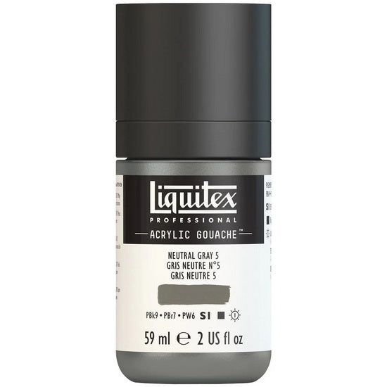 Acrylic gouache - 2oz - neutral grey #5 - s1
