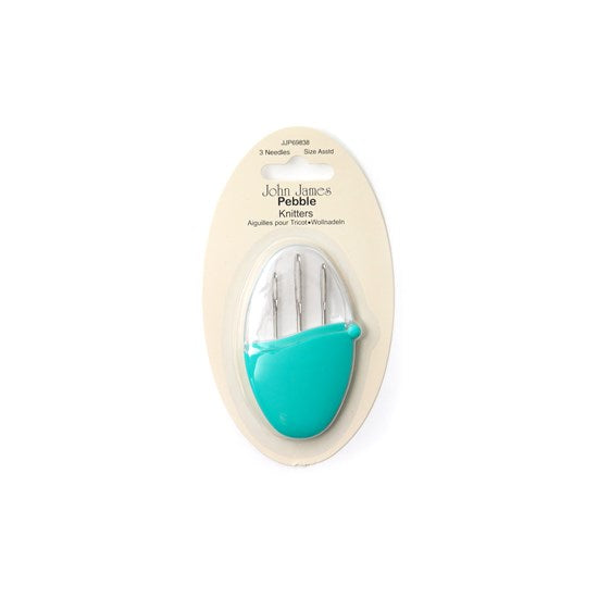 Ens aiguilles à repriser asst (3) - etui ovale turquoise