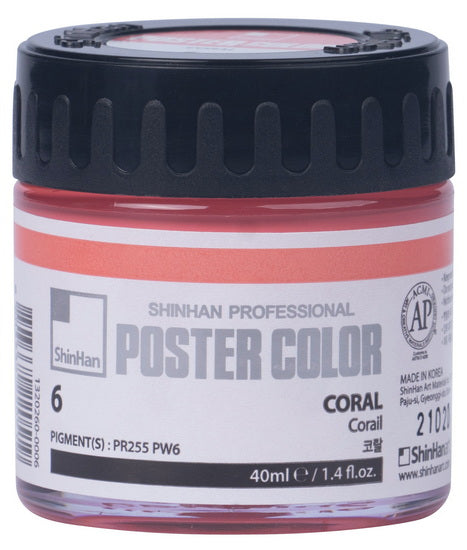 Poster paint 40ml coral