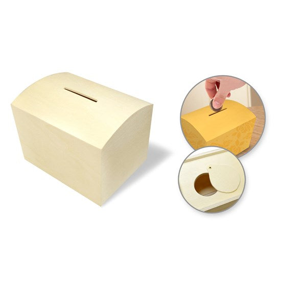 Wood piggy bank - 10x8cm