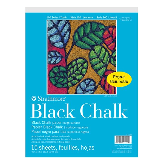 Bloc enfant - papier noir craie - 9x12po (15f)