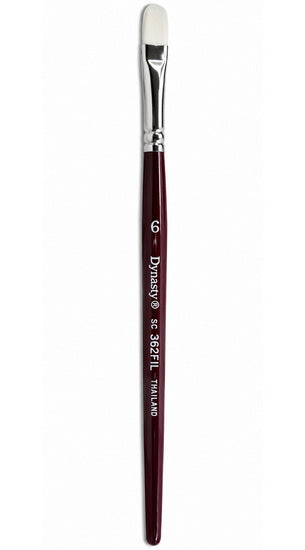 Brush Short Handle/Synthetic Bristle Filbert - #6