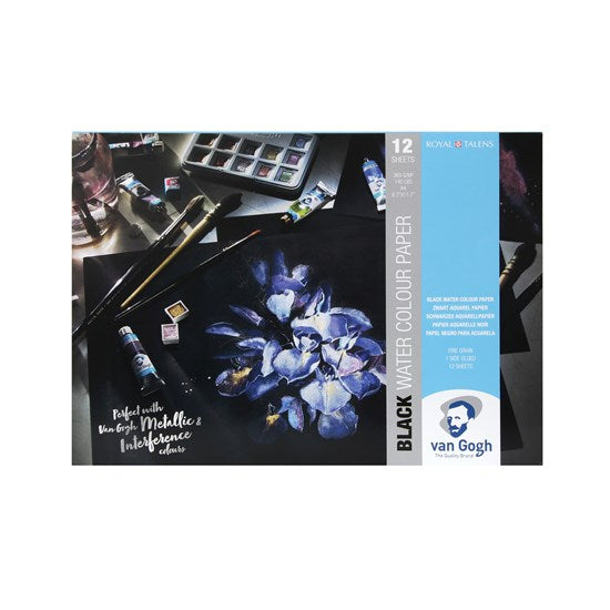 Vangogh Watercolour Paper Pad Black -A4 - 360G