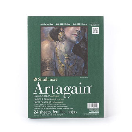 Artagain paper pad - black -s400 - 9x12in (24s)