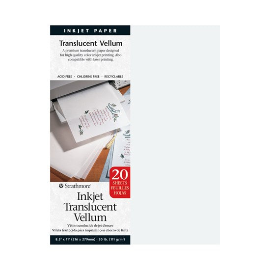 Translucent vellum paper inkjet - 8.5x11in (25s)