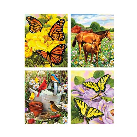 Set of 4 Paint By Numbers Fields
