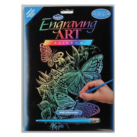 Set of Rainbow Engraving Butterfly