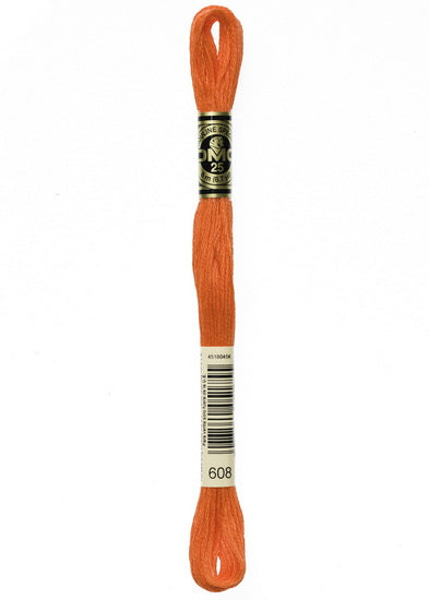 Embroidery floss - bright orange - 608