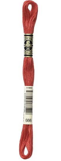 Embroidery floss - bright red - 666