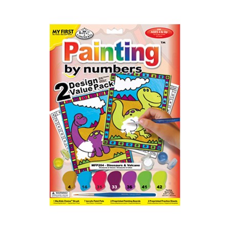 Set of 2 My First Paint By Numbers Dinosaur