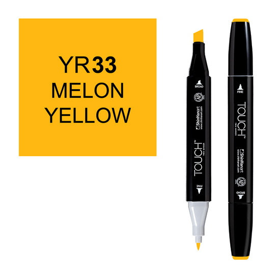 Marqueur touch double pointe jaune melon