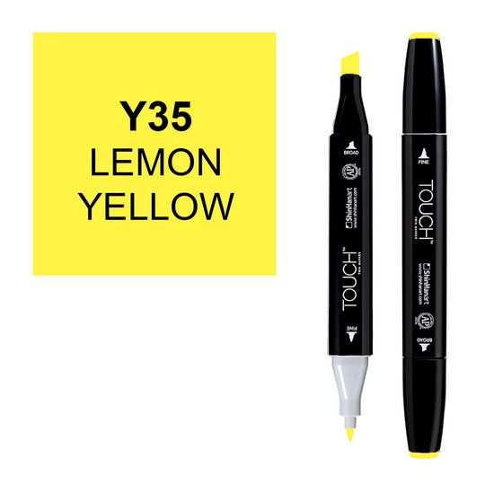 Marqueur Touch double pointe jaune citron
