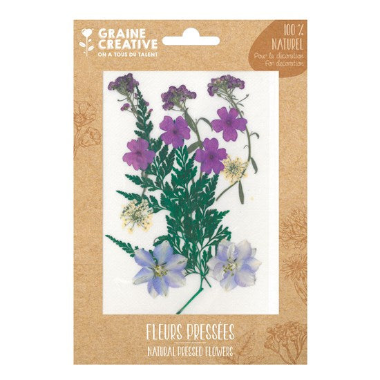Natural Pressed Flowers - Purple Meadow, 13 Pieces