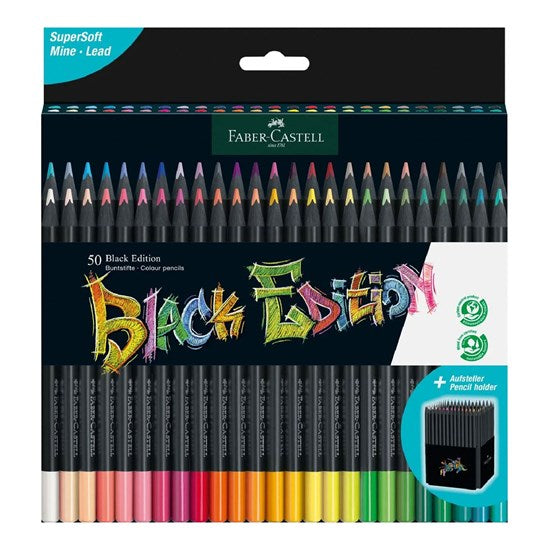 Set of 50 black edition colored pencils