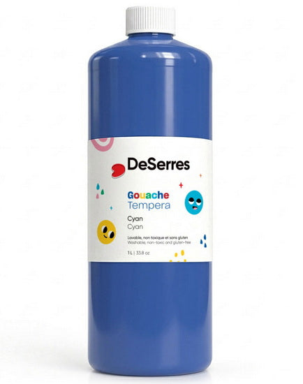 Gouache lavable - 1l - cyan