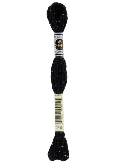 Embroidery floss - glitter - black