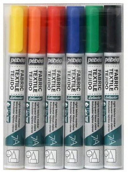 Fabric marker set - setacolor - light tones - assorted (6)