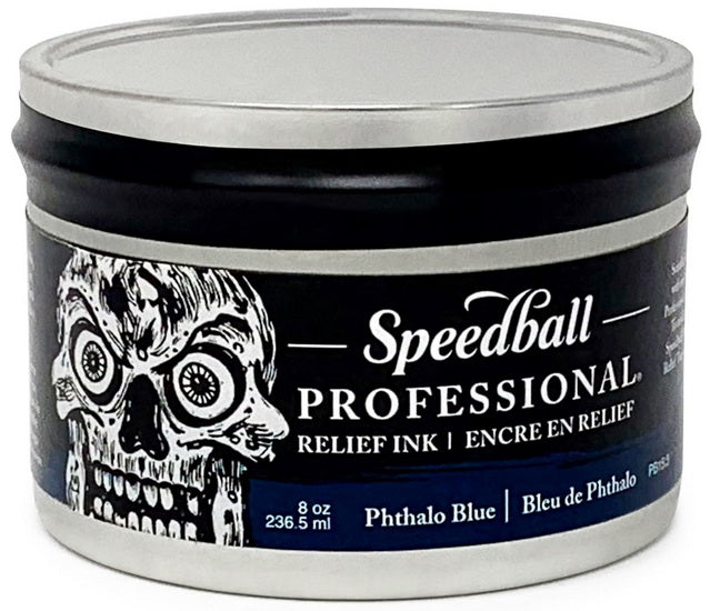 Linocut relief ink - phthalo blue - 8oz