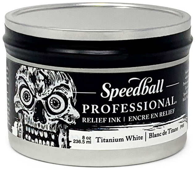 Linocut relief ink - titanium white - 8oz