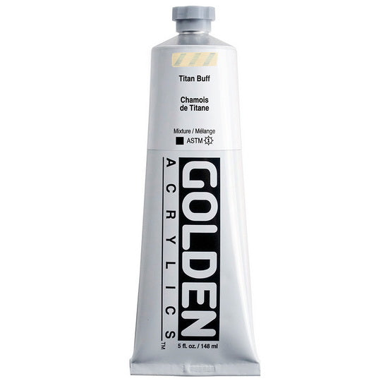 Acrylic heavy body - 5 oz  titanium buff  s1