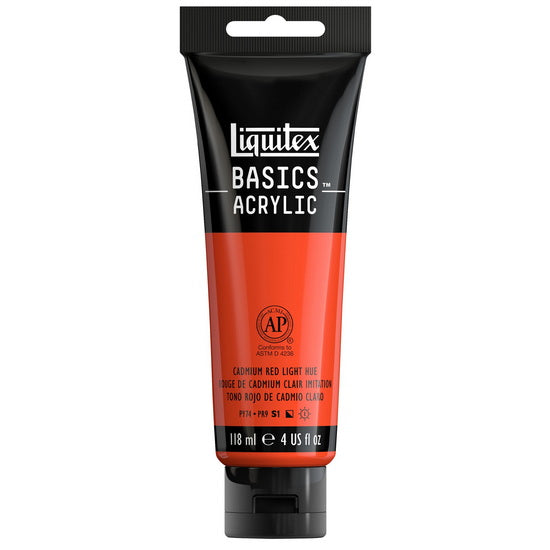 Basics acrylic - 4oz - light cadmium red hue