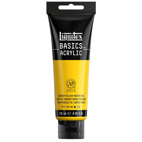 Basics acrylic - 4oz - cadmium yellow medium hue