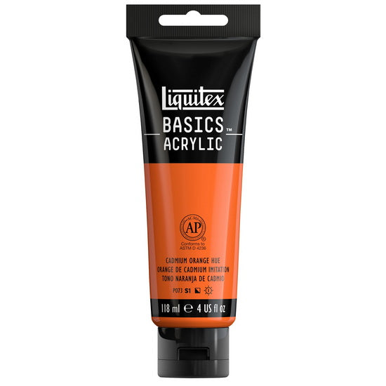 Basics acrylic - 4oz - cadmium orange hue