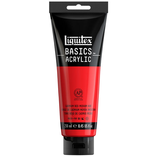 Basics acrylic - 8oz - cadmium red medium hue