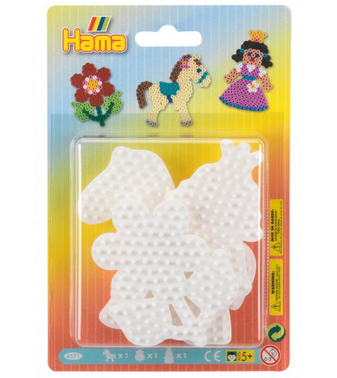 3-Pack Hama Pegboards - Pony, Flower & Princess