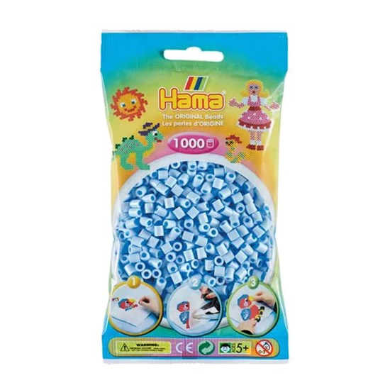 Ens. 1 000 perles Bleu glace pastel
